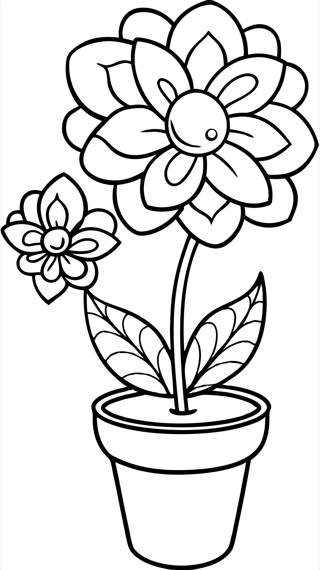 flower in a pot coloring page